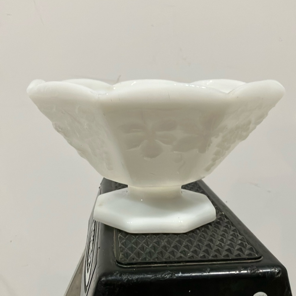 Milk glass fruit bowl